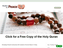 Tablet Screenshot of muslimsforpeace.org